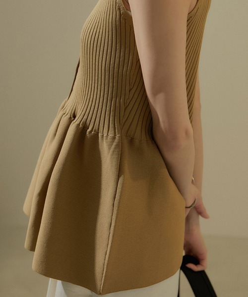 「SALON adam et rope'」 ノースリーブニット FREE チャコールグレー レディース_画像8