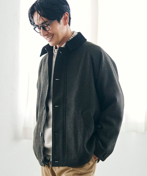 coen（コーエン） ステンカラーコート コート ウールブレンドツイル