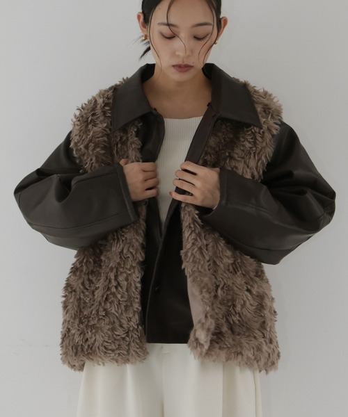 hellam（ヘラム） ベスト ジレ プードルフェイクファーベスト
