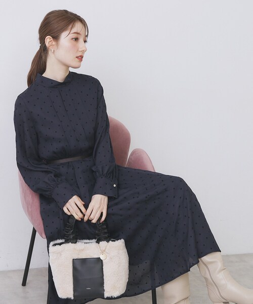 index（インデックス） ワンピース ドットデザインタックワンピース