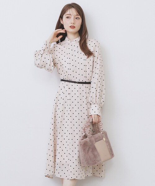 index（インデックス） ワンピース ドットデザインタックワンピース