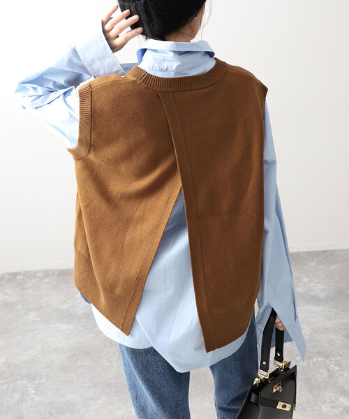 SLOBE IENA（スローブイエナ） ニットベスト FREE ブラウン レディース