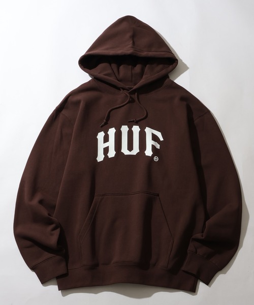 送料無料 HUF ハフ アーチプルオーバーフーディ スウェットパーカー ARCH P/O HOODIE PF00759 裏起毛 フーディー トップス 長袖 プルオーバーパーカー メンズ ストリート スケーター ブランド HUF（ハフ） パーカー 「HUF/ハフ」ARCH P/O HOODIE/裏起毛 ロゴ