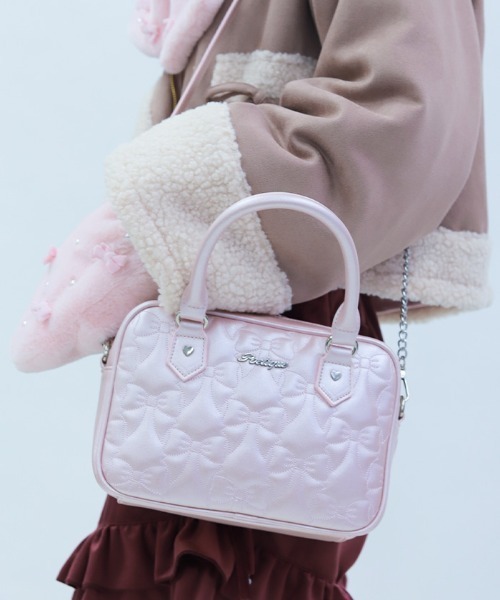 axes femme POETIQUE ボストンバッグ キルティングチェーンバッグ