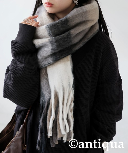 antiqua（アンティカ） ストール マフラー チェック柄 マフラー