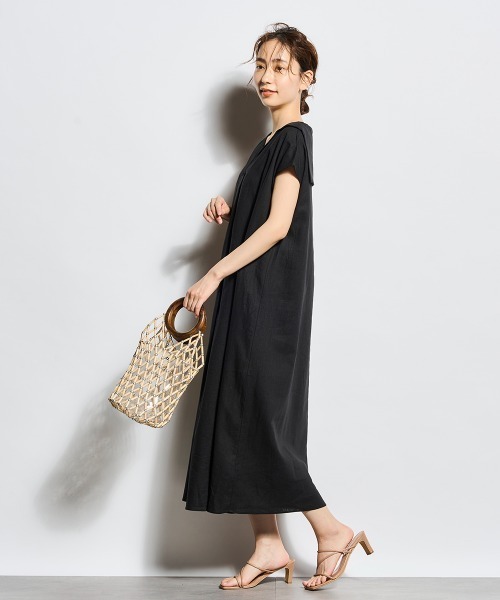 「Droite lautreamont」 半袖ワンピース M ブラック レディース_画像5