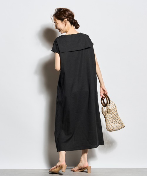 「Droite lautreamont」 半袖ワンピース M ブラック レディース_画像6