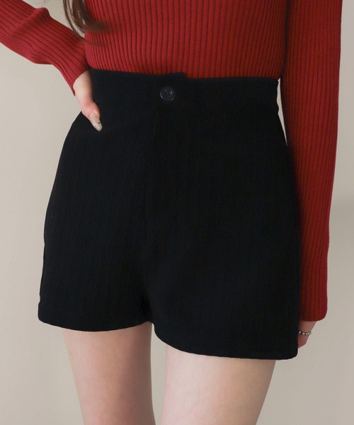 45R ダークマドラスのイージースラックスショートパンツWOMAN MOUSSY | CENTER PRESS ハーフパンツ (ショートパンツ ) |SHEL'TTER