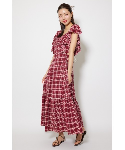 「rienda」 ノースリーブワンピース MEDIUM レッド レディース_画像8