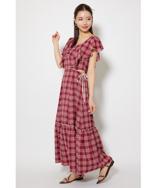 「rienda」 ノースリーブワンピース MEDIUM レッド レディース_画像9