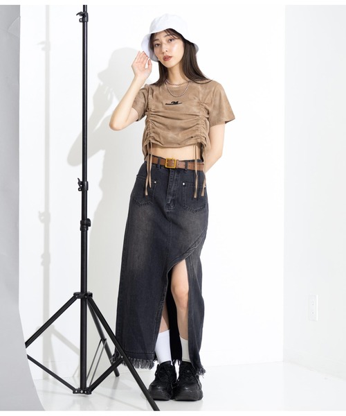 「ANAP」 デニムスカート M ブルー レディース_画像5