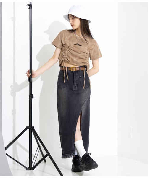 「ANAP」 デニムスカート M ブルー レディース_画像7