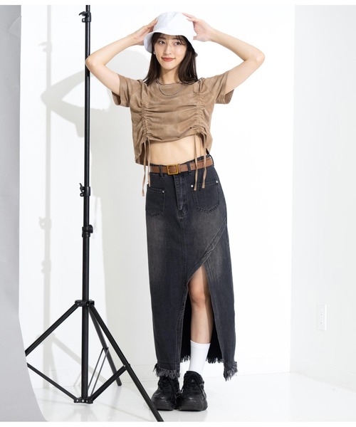 「ANAP」 デニムスカート M ブルー レディース_画像8