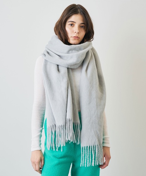 ASAUCE MELER アソースメレ　ショール　グレー　カシミア100% ASAUCE MELER（アソースメレ） マフラー ストール カシミヤマイクロ