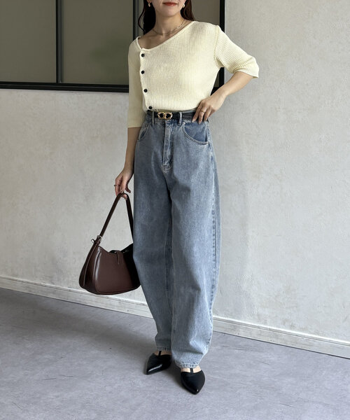 「Thevon」 半袖ニット FREE アイボリー レディース_画像7