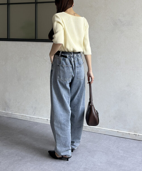 「Thevon」 半袖ニット FREE アイボリー レディース_画像8