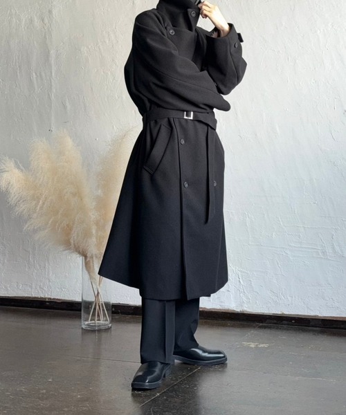 JULLIN（ユリン） チェスターコート M ブラック メンズ : ZOZOTOWN