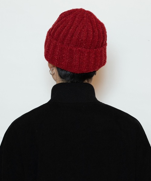CA4LAニット帽　ボルドー CA4LA（カシラ） ニット帽 ニットキャップ LOOP YARN RIB WATCH メンズ