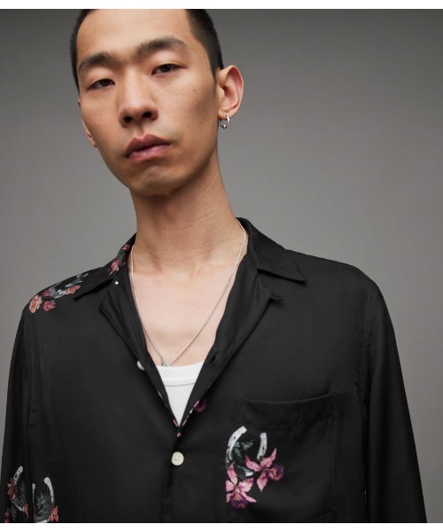 ALLSAINTS（オールセインツ） 長袖シャツ M ブラック メンズ
