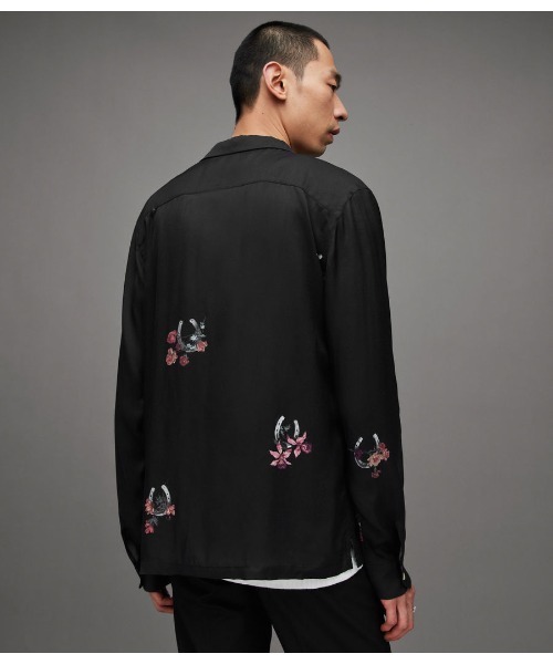 ALLSAINTS（オールセインツ） 長袖シャツ M ブラック メンズ