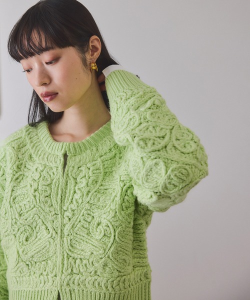 ADAM ET ROPE'（アダムエロペ） カーディガン コードレースパターン