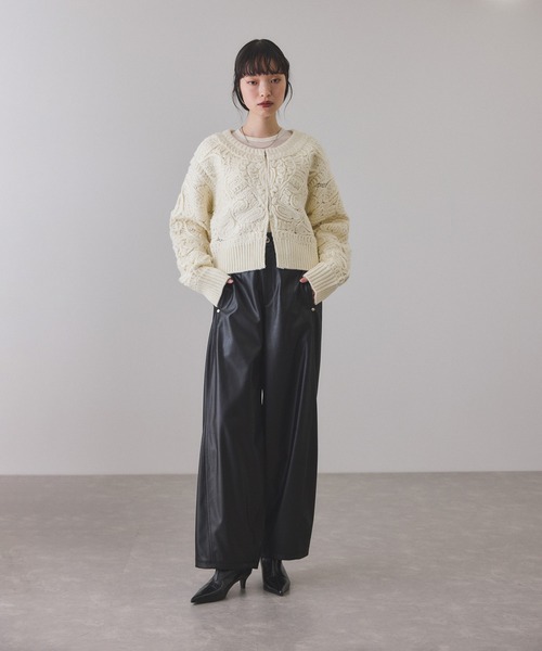 ADAM ET ROPE'（アダムエロペ） カーディガン コードレースパターン