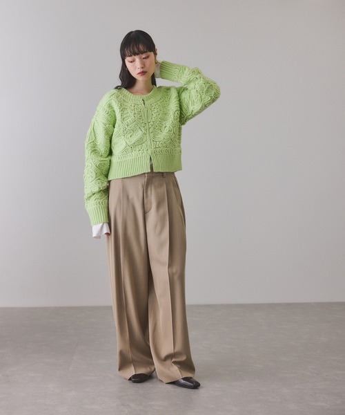 ADAM ET ROPE'（アダムエロペ） カーディガン コードレースパターン