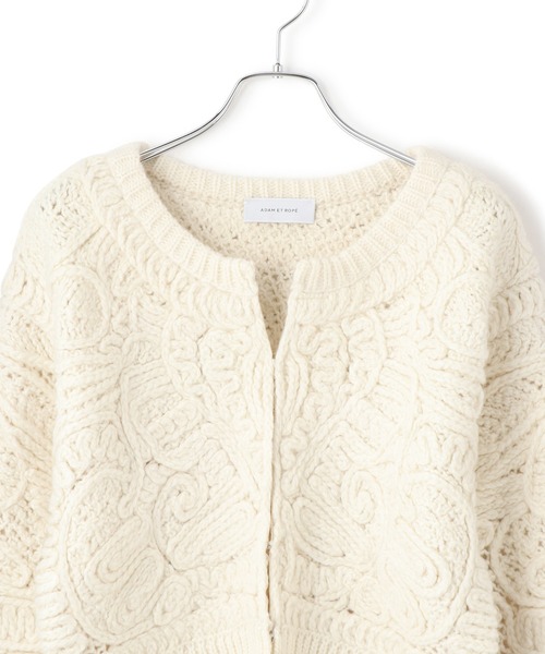 ADAM ET ROPE'（アダムエロペ） カーディガン コードレースパターン