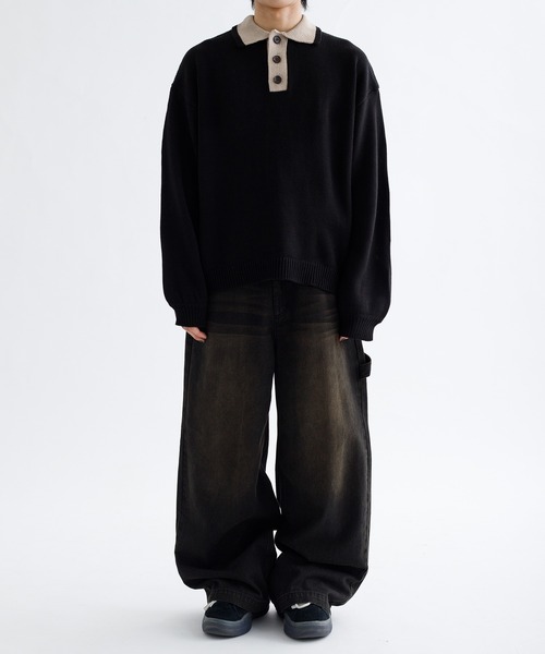 「epnok」 長袖ニット LARGE グレー メンズ_画像9