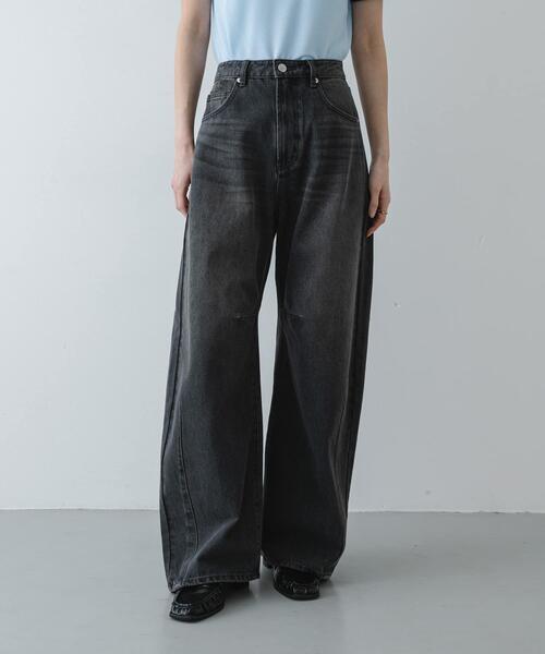 ワイドパンツ ジーンズ デニム デニムパンツ 「累計販売点数1.5万点突破」カーブデニム/スタイルアップ/オールシーズン/春/ベーシック/定番の画像