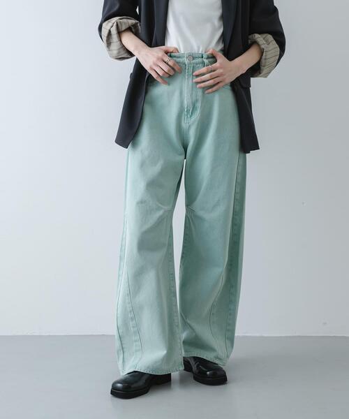 ワイドパンツ ジーンズ デニム デニムパンツ 「累計販売点数1.5万点突破」カーブデニム/スタイルアップ/オールシーズン/春/ベーシック/定番の画像