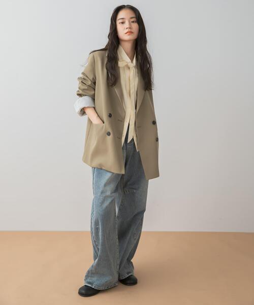ワイドパンツ ジーンズ デニム デニムパンツ 「累計販売点数1.5万点突破」カーブデニム/スタイルアップ/オールシーズン/春/ベーシック/定番の画像