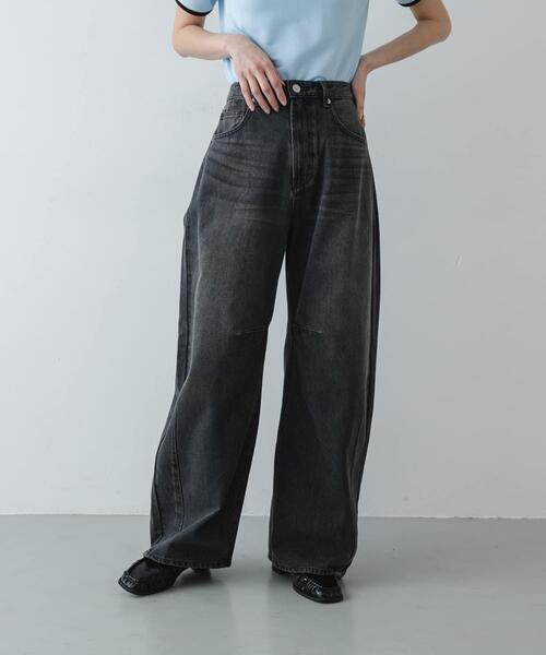 ワイドパンツ ジーンズ デニム デニムパンツ 「累計販売点数1.5万点突破」カーブデニム/スタイルアップ/オールシーズン/春/ベーシック/定番の画像