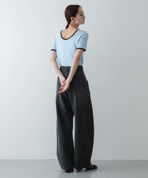 ワイドパンツ ジーンズ デニム デニムパンツ 「累計販売点数1.5万点突破」カーブデニム/スタイルアップ/オールシーズン/春/ベーシック/定番の画像