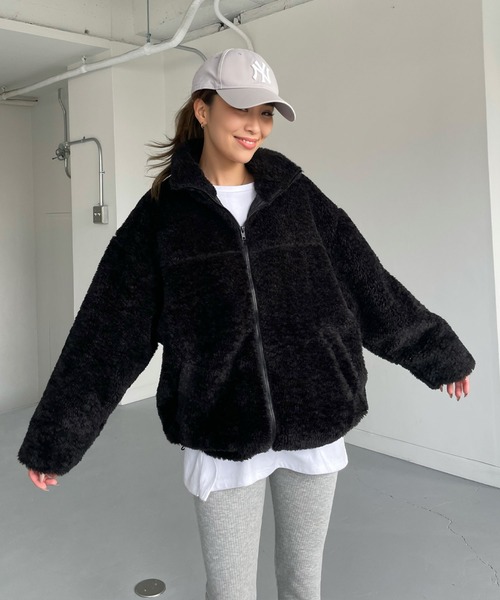 CHERI since1985 ブルゾン アウター 裾ドロストダブルジップボア