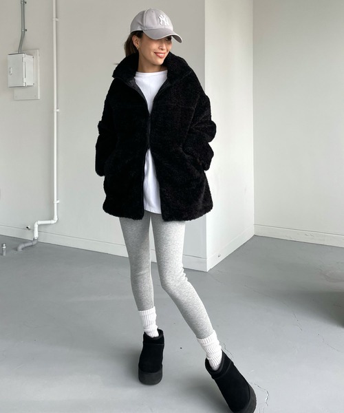 CHERI since1985 ブルゾン アウター 裾ドロストダブルジップボア