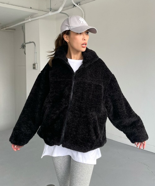 CHERI since1985 ブルゾン アウター 裾ドロストダブルジップボア