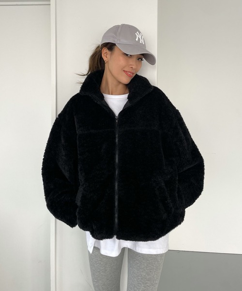 CHERI since1985 ブルゾン アウター 裾ドロストダブルジップボア