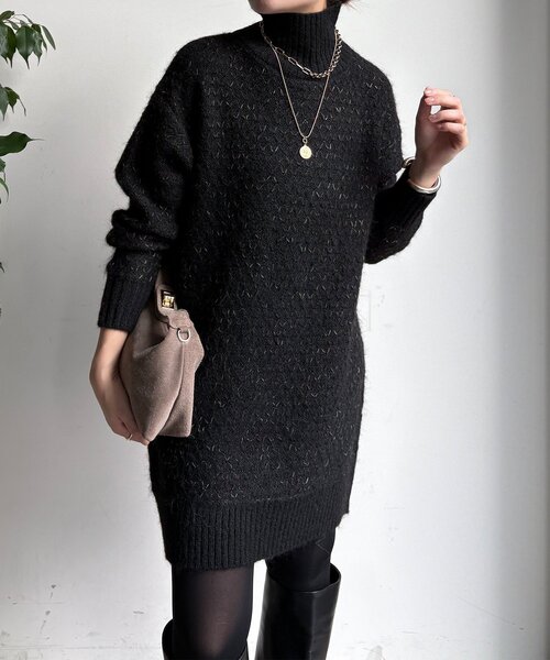 DouDou（ドゥドゥ） ニット セーター 「WEB限定」クロス編みタートル