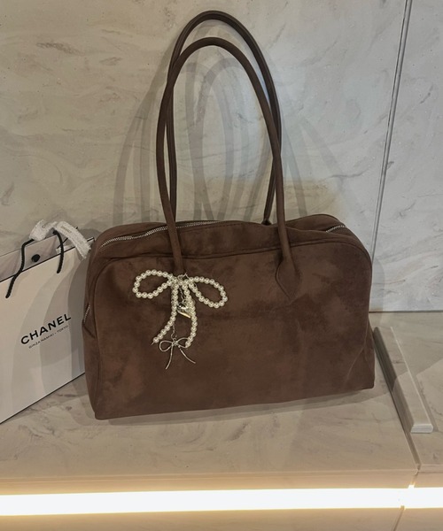 Feliz ボストンバッグ スエードライクボストンバッグ「A4収納可能