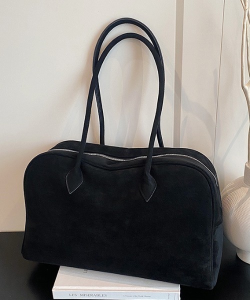 ソフトシャインベロアボストンバッグ　black ソフトシャインベロアボストンバッグ black ソフトシャインベロア