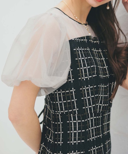 「Dorry Doll」 半袖ワンピース M ボルドー レディースの画像