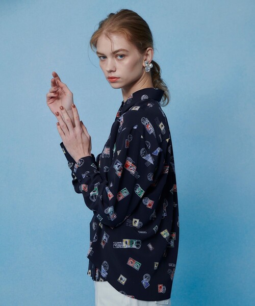 美品LOULOU Willoughby 襟付き　半袖Tシャツ　ブラウス　トップス LOULOU WILLOUGHBY（ルルウィルビー） ブラウス シャツ 「LOULOU