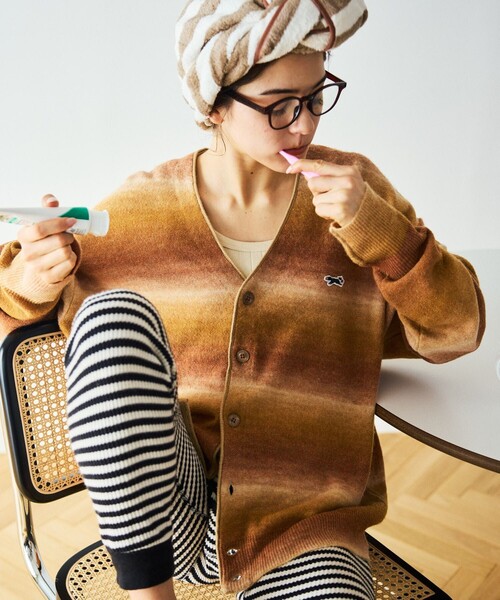 「TOWNCRAFT」 ニットカーディガン SMALL ブラック メンズ_画像9