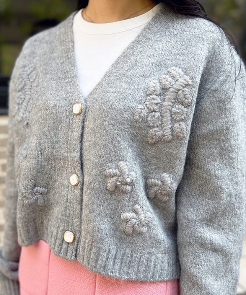 「MODE ROBE」 ニットカーディガン FREE アイボリー レディース_画像3