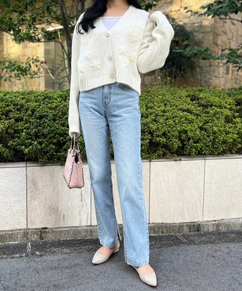 「MODE ROBE」 ニットカーディガン FREE アイボリー レディース_画像9