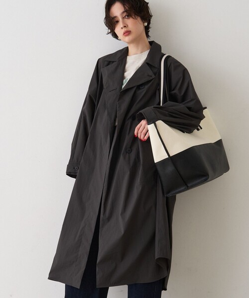 1、2回着用ROUGE VIF ブラックセーラーカラーコート 撥水フォルムステンカラーコート｜Rouge vif la cle / ルージュ