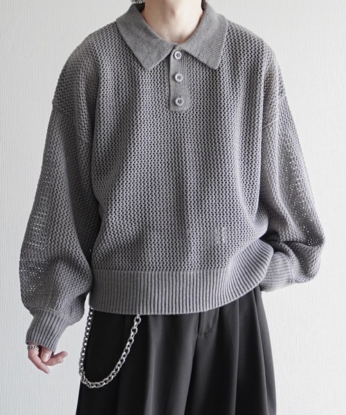 ELLUV ポロシャツ 「ELLUV/エルヴ」エレガンスラメシアー ショート丈 