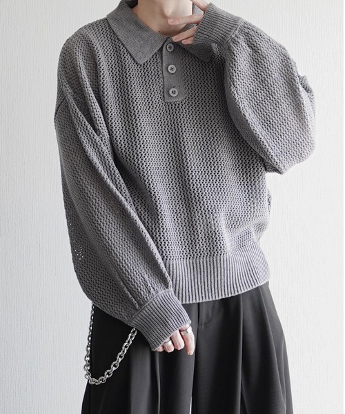 ELLUV ポロシャツ 「ELLUV/エルヴ」エレガンスラメシアー ショート丈 