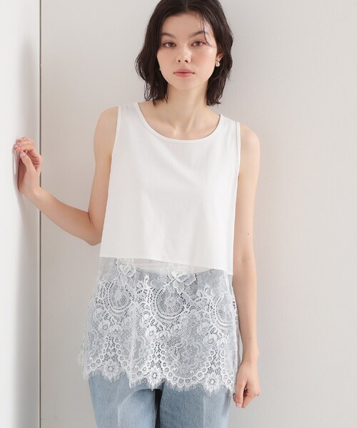 THE SHOP TK タンクトップ ノースリーブ 「予約追加あり」裾レース
